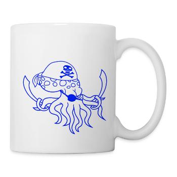 Evil Octopus Pirate Cephalopod Octopus Squid - Mug - white - Right