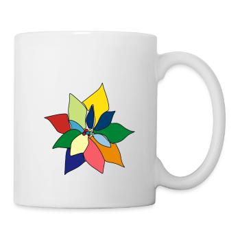 Bunter Blumenstrauß - Tasse - Weiß - Rechts