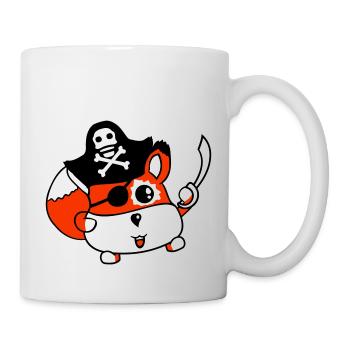Little Cute Captain Fox Pirate Animal Eye Patch - Mug - white - Right