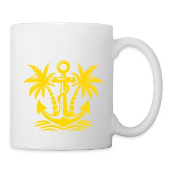 Anker mit Palmen Logo - Tasse - Weiß - Rechts