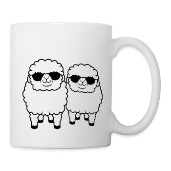 2 Sheep Sunglasses Party Sheep Team Friends - Mug - white - Right