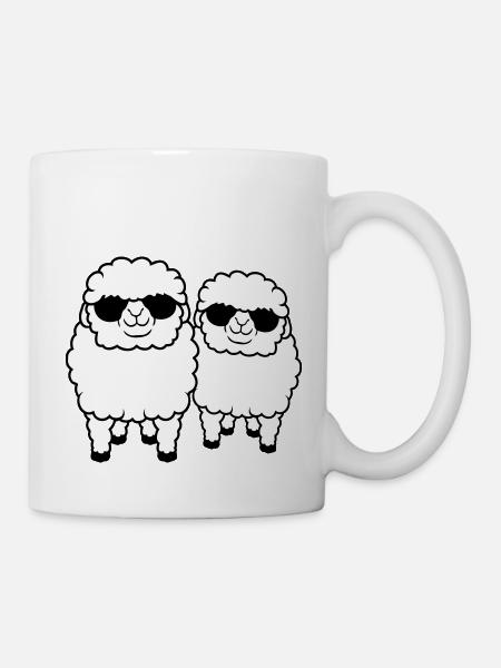 2 Lunettes de soleil Sheep Party Sheep Team Friends - Mug blanc - blanc