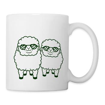 2 Sheep Sunglasses Party Sheep Team Friends - Mug - white - Right