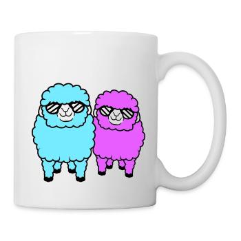 2 Sheep Sunglasses Party Sheep Team Friends - Mug - white - Right