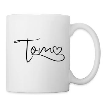 Tom Last Name First Name Heart Decor - Mug - white - Right