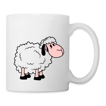 mouton bébé se tient mignon mignon agneau enfant cool bande dessinée - Mug blanc - blanc - Droite