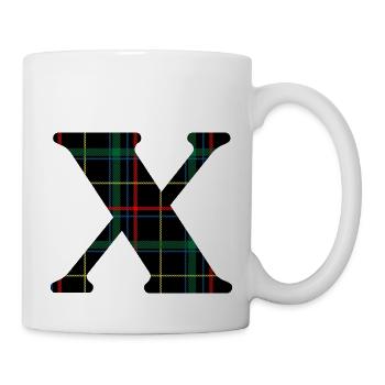 Monogram x Scottish tartan - Mug - white - Right