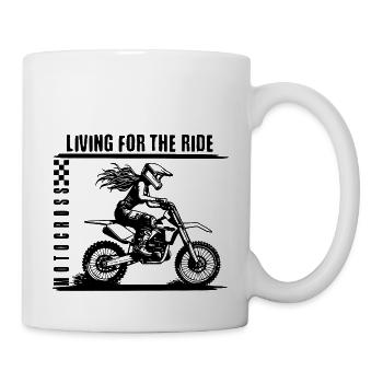 Cooles Motocross Design für Frauen | Motorrad - Tasse - Weiß - Rechts