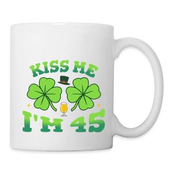 Kiss Me I'm forty five St. Patrick's Day 2026 Bday - Mug - white - Right