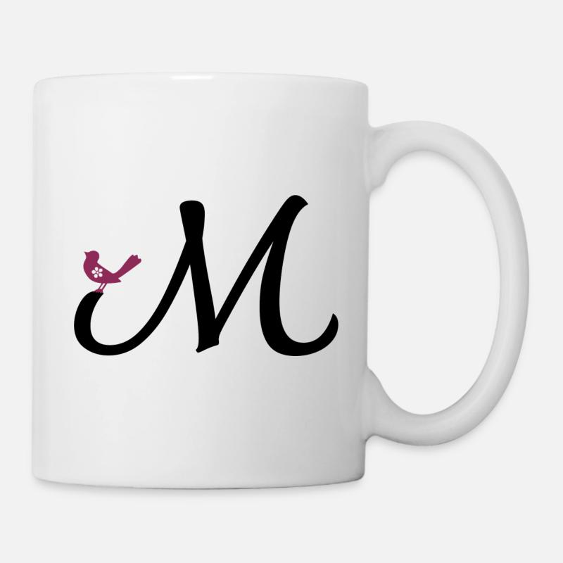 Letter M with Bird - Mug - white