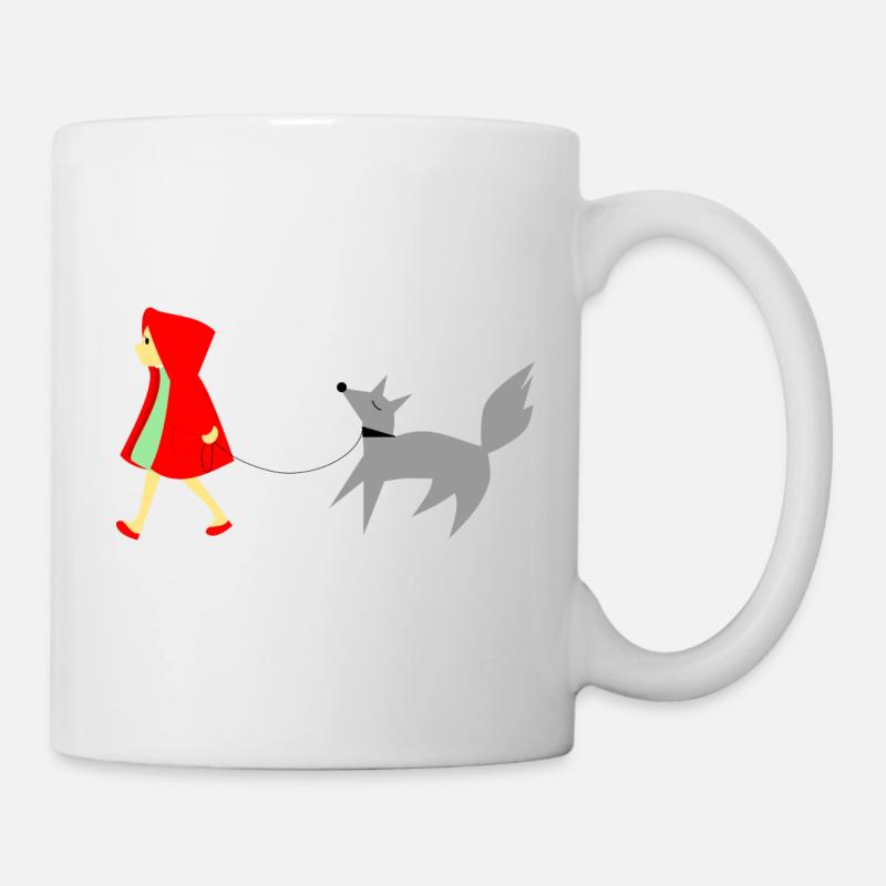 Le Petit Chaperon Rouge et le Loup - Mug blanc - blanc