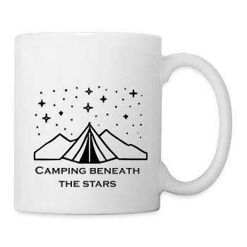 Zelt unter den Sternen - Camping unter den Sternen Design - Tasse - Weiß - Rechts