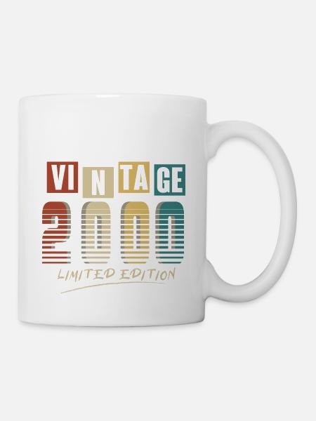 2000 Vintage 2000 né en 2000 anniversaire. Année 2 - Mug blanc - blanc