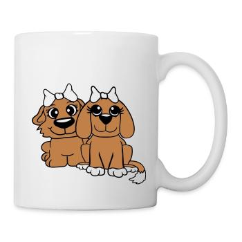 2 Équipe de chiens Deux amis Petites amies Couple Équipage - Mug blanc - blanc - Droite