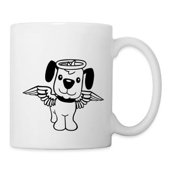 Chien Ange Halo Ailes Ange Ciel - Mug blanc - blanc - Droite