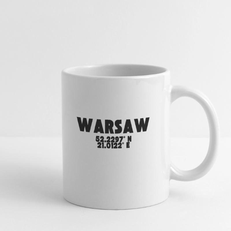 Varsovie / Varsovie - Conception avec coordonnées Mug blanc