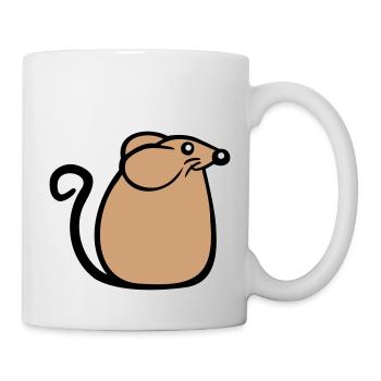 Maus Mäuschen Süße Kleine Ratte Nager Freundlich - Tasse - Weiß - Rechts