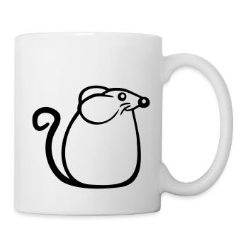 Maus Mäuschen Süße Kleine Ratte Nager Freundlich - Tasse - Weiß - Rechts