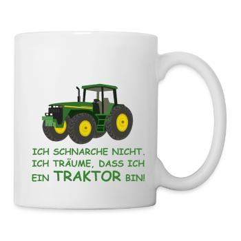 Ich schnarche nicht, ich bin ein Traktor im Traum - Tasse - Weiß - Rechts