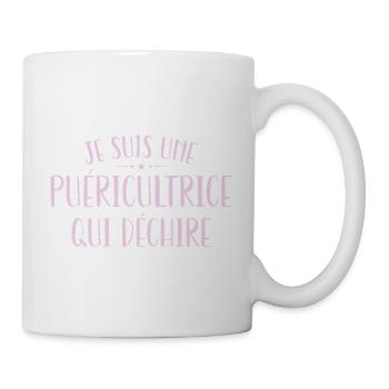 Ich bin eine Kinderbetreuerin, die rockt - Tasse - Weiß - Rechts