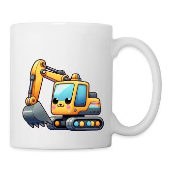 Excavatrice pour enfants - Mug blanc - blanc - Droite