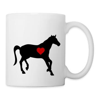 horse love heart 2 - Tasse - Weiß - Rechts