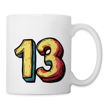 13 Nombre Coloré - Mug blanc - blanc - Droite
