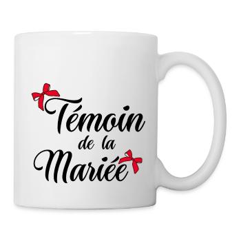 Témoin de la mariée noeud - Mug blanc - blanc - Droite