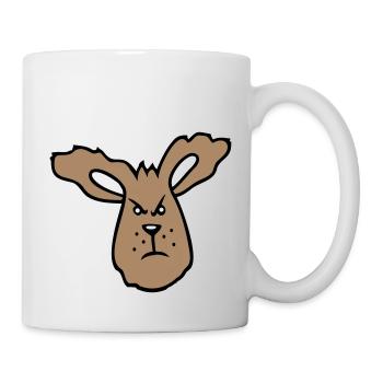 Hase wütend Böse Frech aggressiv hassen Frust Wut - Tasse - Weiß - Rechts