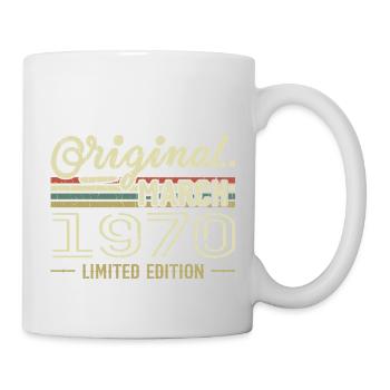 Né en Mars 1970 Cadeau Anniversaire Mars 1970 - Mug blanc - blanc - Droite