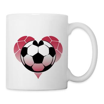 Fußball-Herz - Tasse - Weiß - Rechts