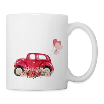 Braut Team Auto Blumen Braut - Tasse - Weiß - Rechts