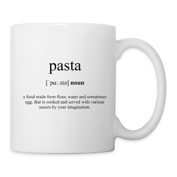 Pasta (Nudeln) Definition Dictionary - Tasse - Weiß - Rechts