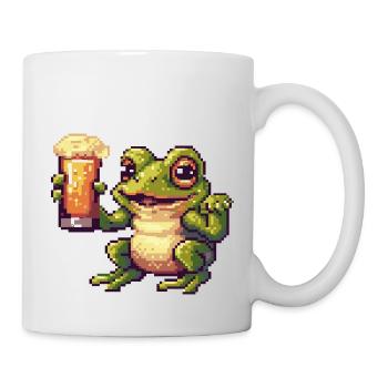 Frosch Pixel Bier - Tasse - Weiß - Rechts