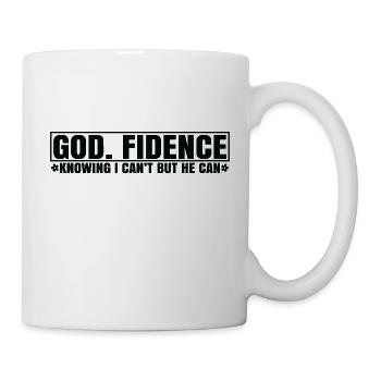 God fidence knowing i can t but he can - Mug - white - Right