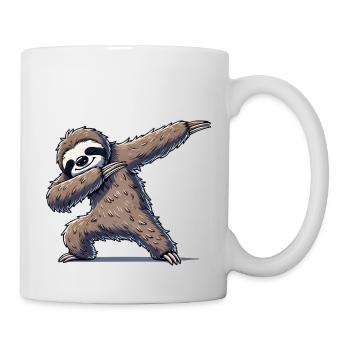 Faultier Dabbing - Tasse - Weiß - Rechts