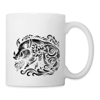 Wildschwein - Tasse - Weiß - Rechts