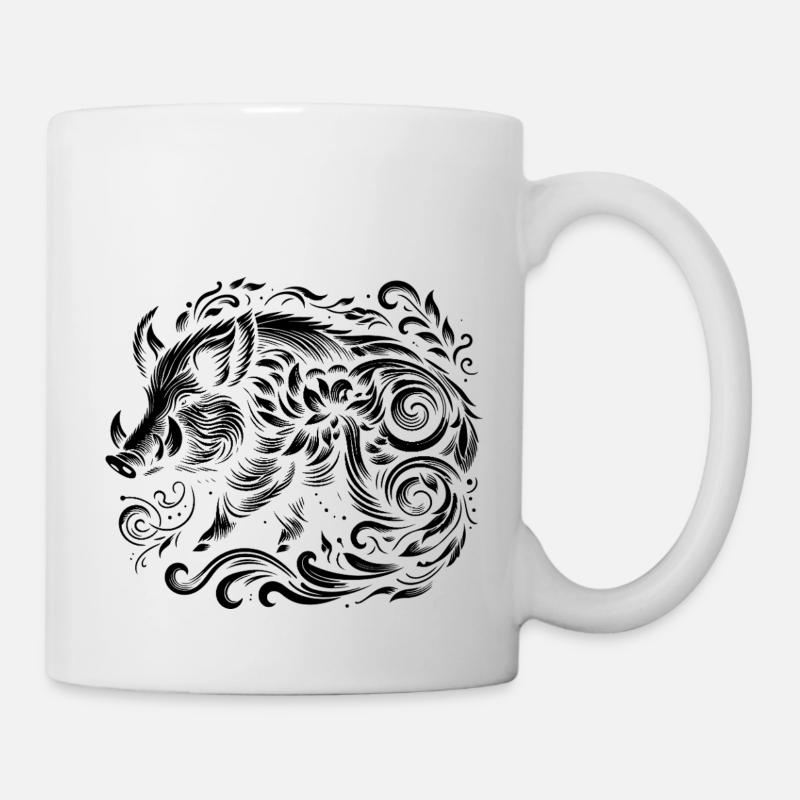 Wildschwein - Tasse - Weiß