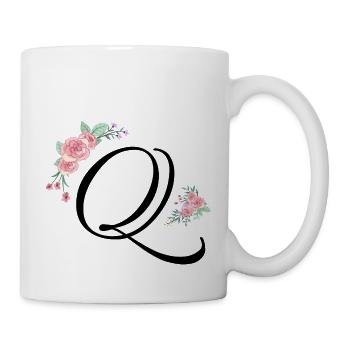 Buchstabe q Blumen - Tasse - Weiß - Rechts