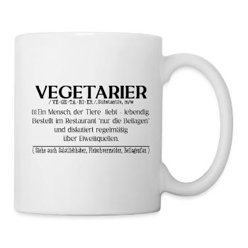 Vegetarier Definition - Tasse - Weiß - Rechts