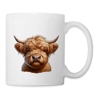 Hochland Rind Kopf2 - Tasse - Weiß - Rechts