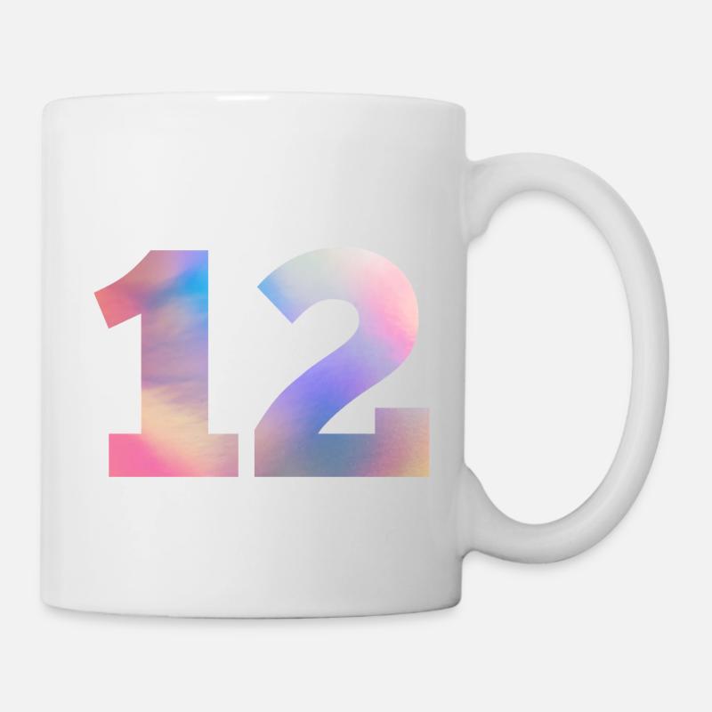 Numéro 12 coloré - Mug blanc - blanc