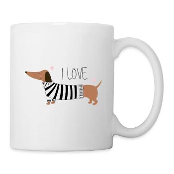 I love Dackel - Tasse - Weiß - Rechts