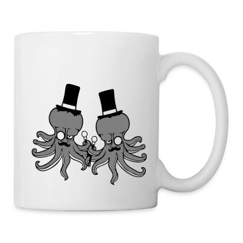 2 Kraken Mr. Sir Hat Monocle Glasses Rich Friends - Mug - white - Right