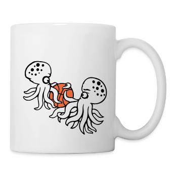 2 Octopus Basketball Play Ball Team Sport Hobby - Mug - white - Right