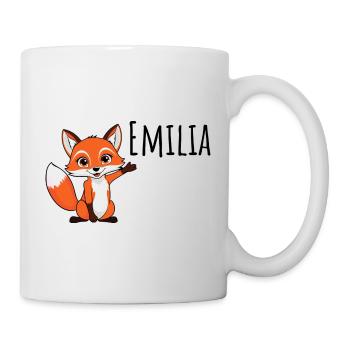 Fuchs Emilia - Mein Name ist Emilia Süßes Waldtier - Tasse - Weiß - Rechts