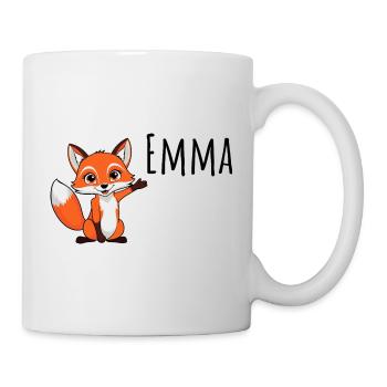 Fuchs - Mein Name ist Emma - Süßes Waldtier - Tasse - Weiß - Rechts