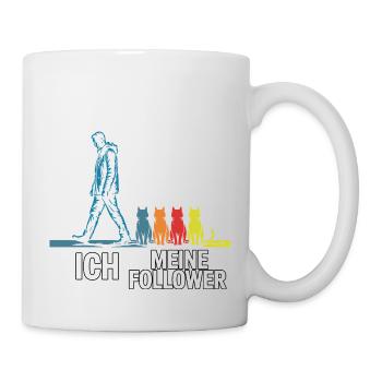 Me & My Followers – Cat Humor Design - Mug - white - Right