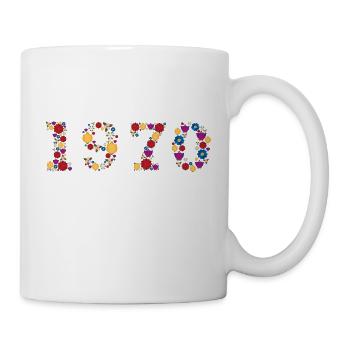 Année 1970 Fleurs - Mug blanc - blanc - Droite