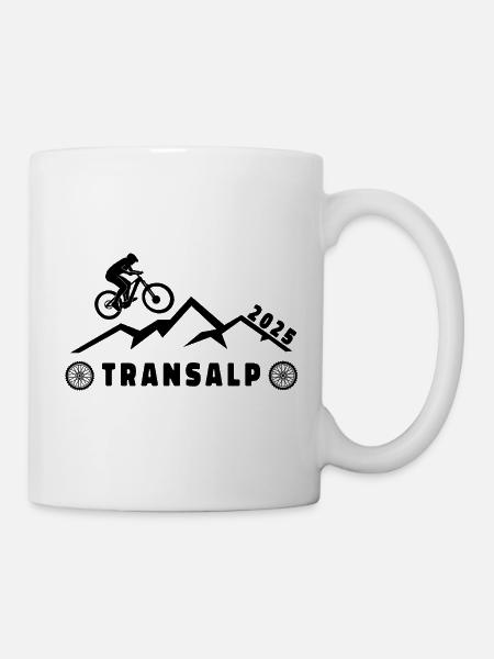 TRANSALP 2025 Fahrrad MTB Alpenüberquerung - Tasse - Weiß
